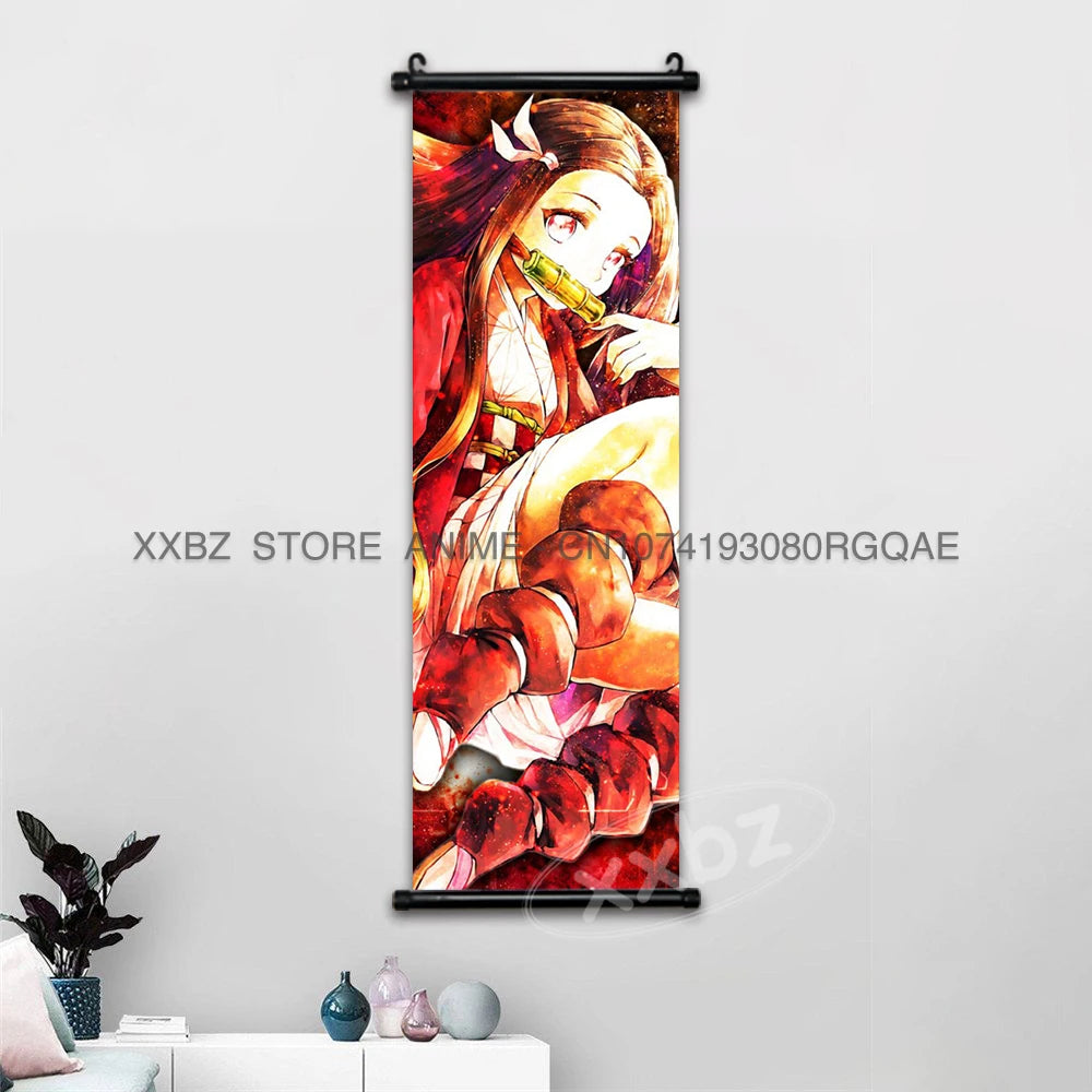Demon Slayer Scrolls Picture Himejima Gyoumei Wall Art Tomioka Giyuu Home Decor Rengoku Kyoujurou Hanging Painting Anime Poster