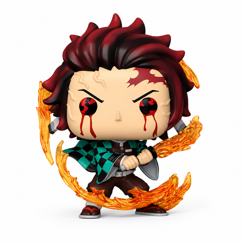 Figurine Tanjiro Demon Slayer - Funko Pop, flammes 10 cm