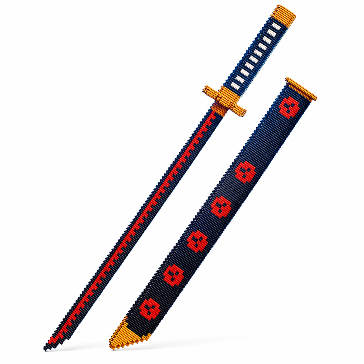 Katana LEGO fourreau fleuri