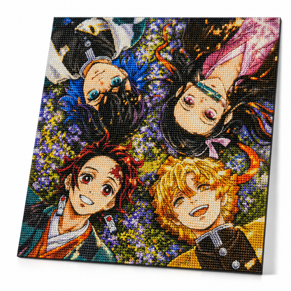 Peinture diamant 4 personnages