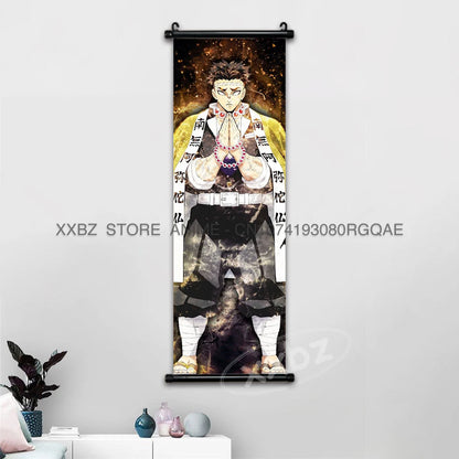 Demon Slayer Scrolls Picture Himejima Gyoumei Wall Art  Tomioka Giyuu Home Decor Rengoku Kyoujurou Hanging Painting Anime Poster