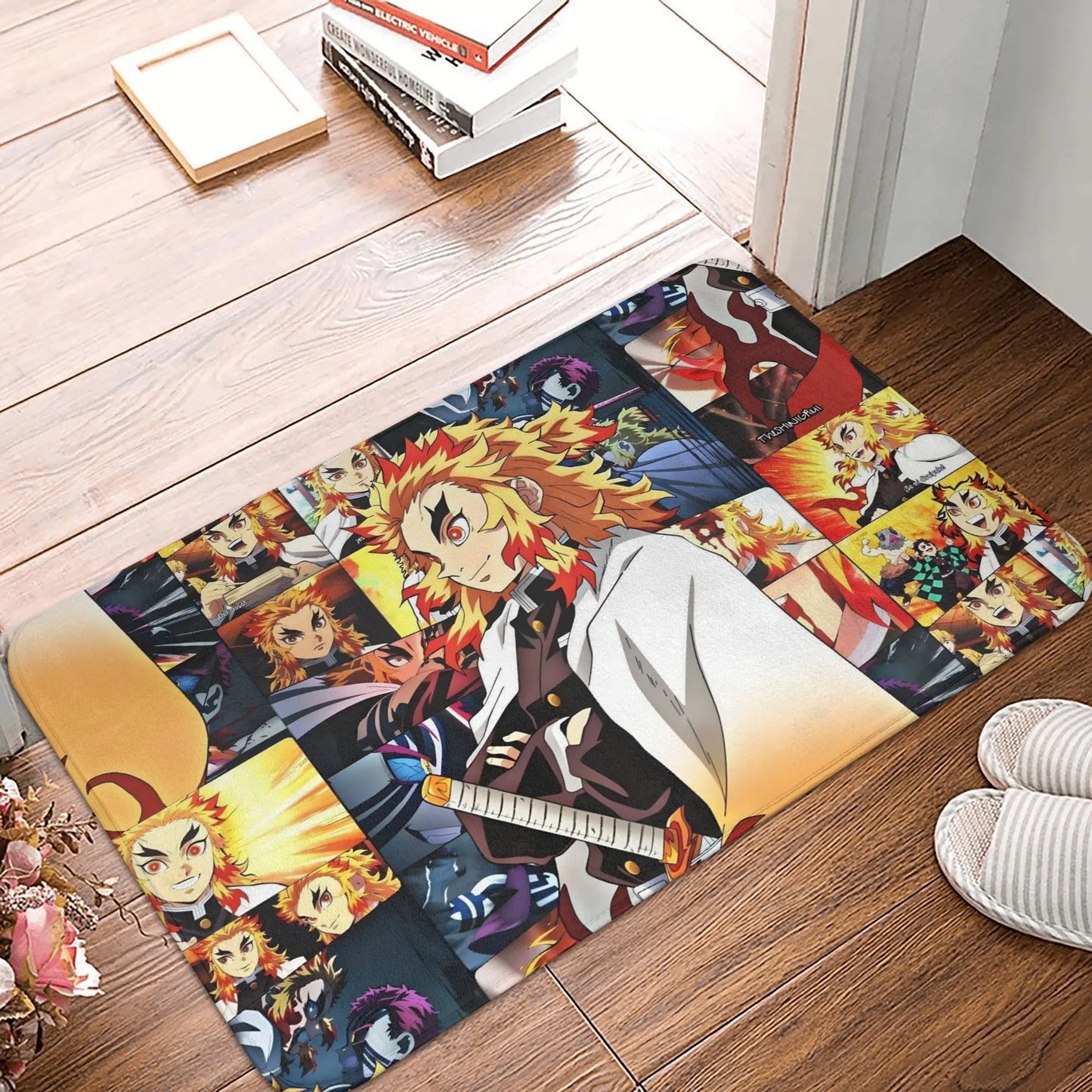 Demon Slayer Doormat Mat Anti-Slip Anime Giyu Tomioka Kitchen Bathroom Living Room Rug Carpet 40*60cm