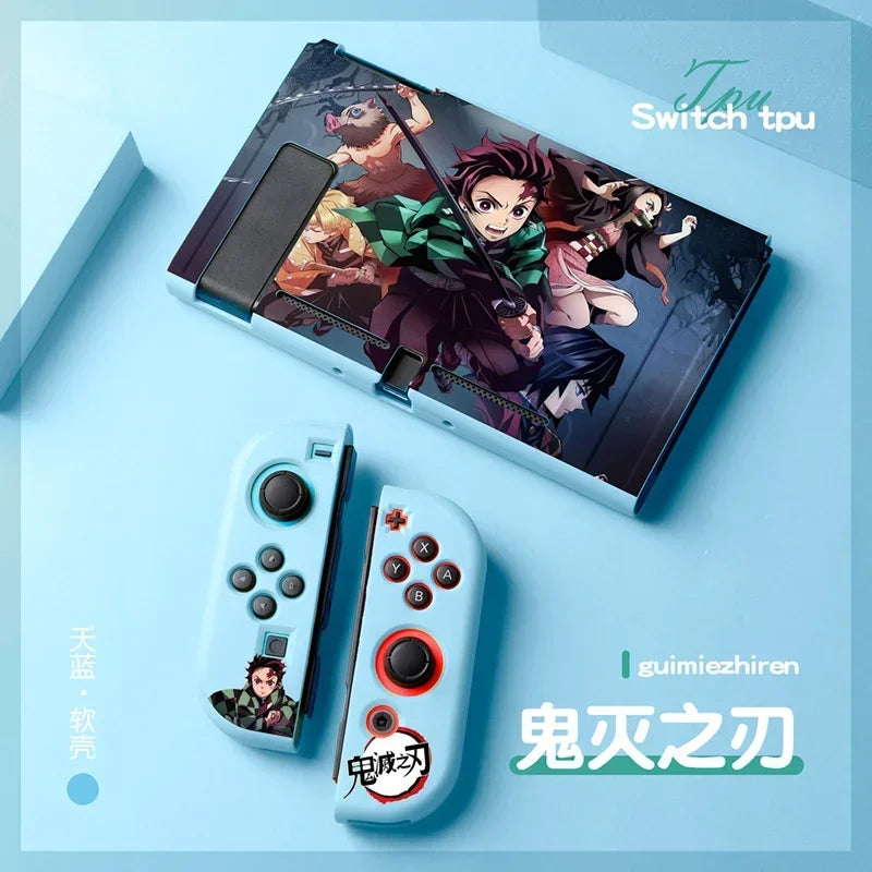 Anime Demons Slayers Case for Nintendo Switch NS Joy Con Controller Kawaii Soft Silicone Protective Cover Accessories Fans Gift