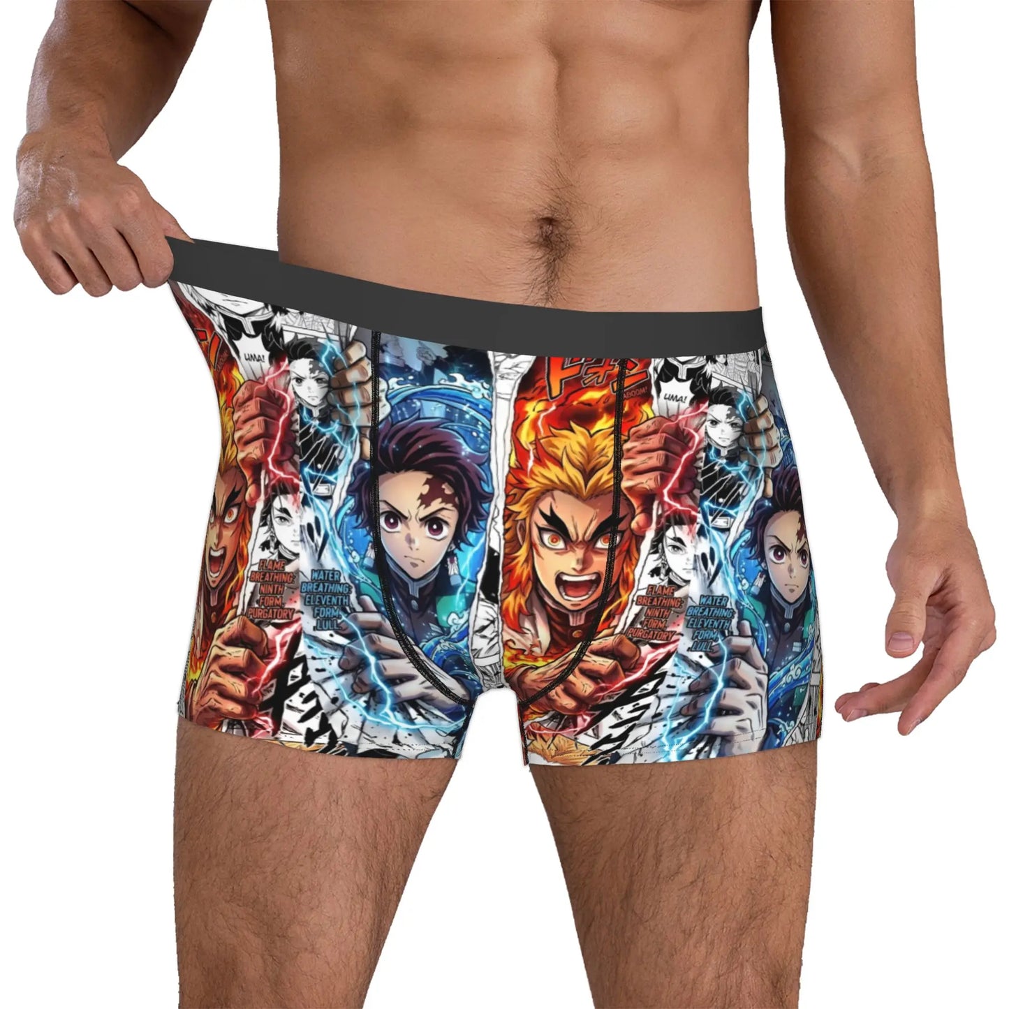 Male Funny D-Demons Slayers Underwear Japanese Manga Boxer Briefs Soft Shorts Panties Underpants