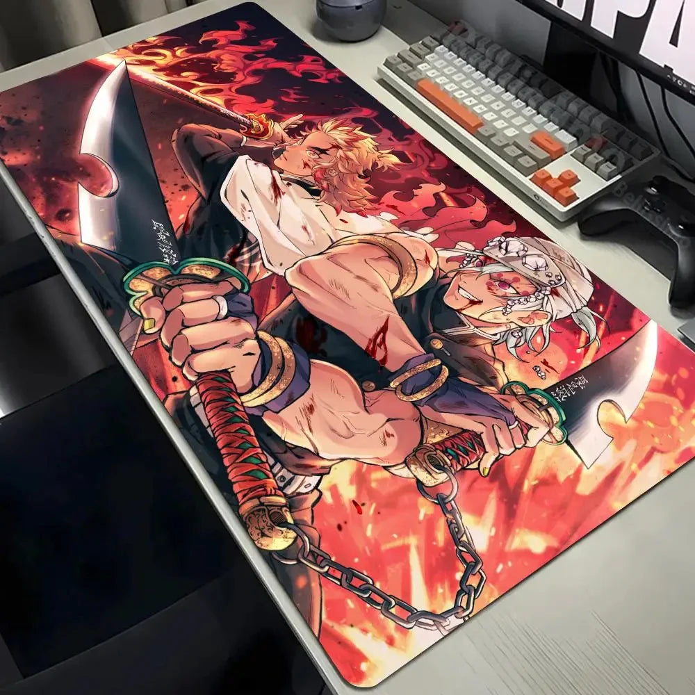 Computer Table Mat Keyboard Desk Pads Anime Mouse Pad K_Kimetsu No Yaibas Mausepad 900x400 Rubber Mouse Mats Demon Slayers Xxl
