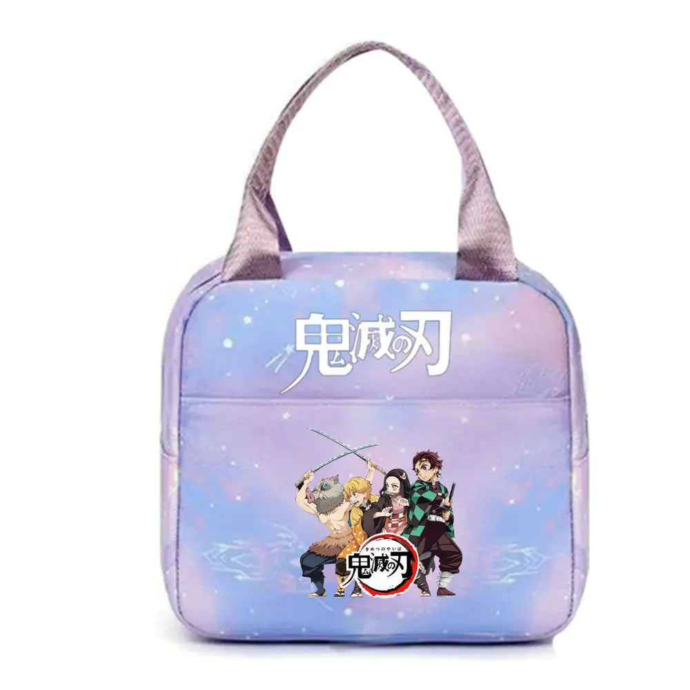 Demon Slayer nezuko kamado Tote Thermal Lunch Box Bag Women Office Student Bento Storage Insulation Bags Lunch Bag for Kid