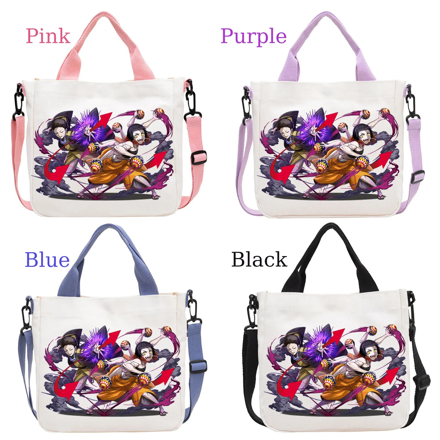 Demon Slayer Kamado Nezuko Tanjirou Anime Cartoon Crossbody Bag Commuting Shoulder Bag Canvas Tote Bags Handbag Birthday Gift