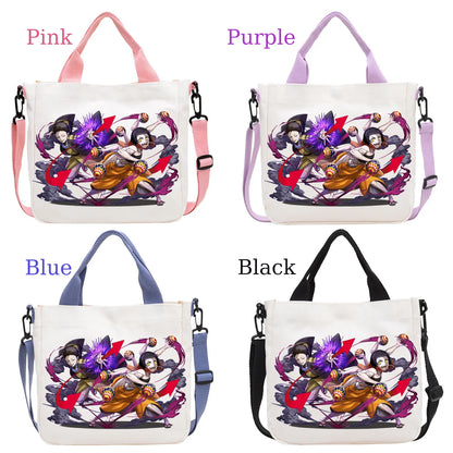 Demon Slayer Kamado Nezuko Tanjirou Anime Cartoon Crossbody Bag Commuting Shoulder Bag Canvas Tote Bags Handbag Birthday Gift