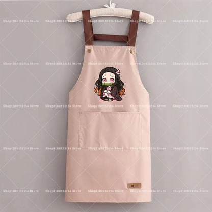 Demon Slayer Woman Apron Man Home Baking Restaurant Barbecue Beverage Apron Waterproof Oil Resistant Sleeveless Pinafor Hot Sell