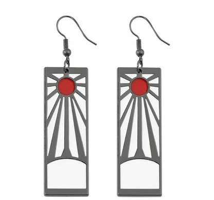 New Demon and The Slayer Metal Earring Popular Cartoon Movie Series Dangle Earring Jewelry for Woman Man Peripheral Souvenirs