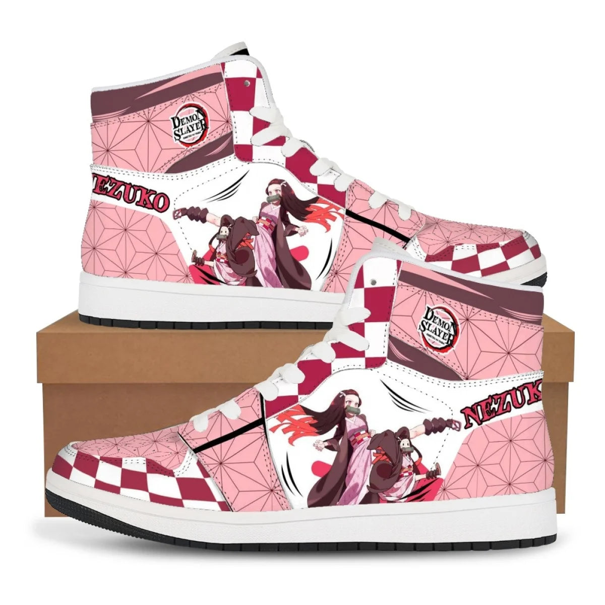 Anime Demon Slayer Sneakers Kochou Shinobu High-Top Sports Shoes Couples Cartoon Board Shoes Student Leisure Shoes Festival Gift