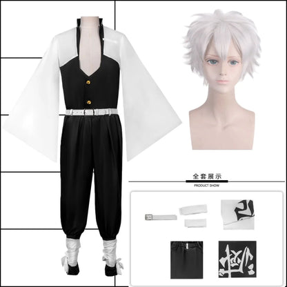 Anime Shinazugawa Sanemi Cosplay Costume Wig Halloween Party Suit