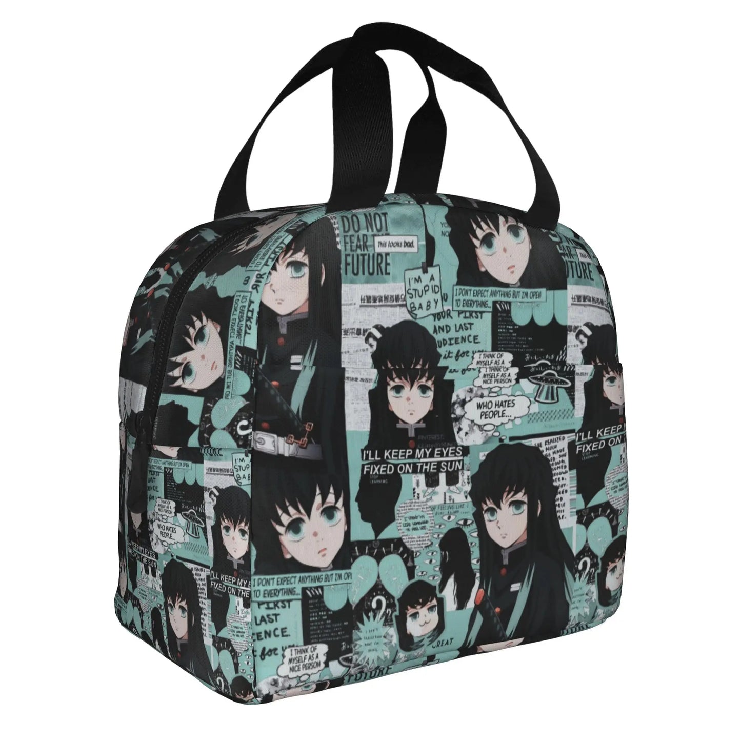 Cherry Nezuko Demon Slayer  Insulated Lunch Bags for Camping Travel Blossoms Sakura Portable Cooler Thermal Bento Box Women Men