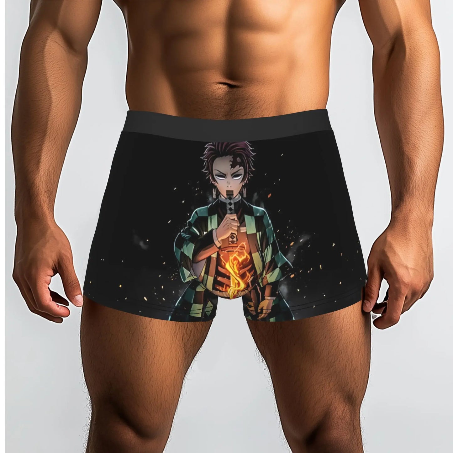 Kyojuro Rengoku Blood Splash Anime Bandai Demon Slayer Underpants Homme Panties Men's Underwear Comfortable Shorts Boxer Briefs