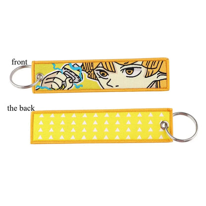 Anime Demon Slayer Blade Weaving Mark Keychain Trendy Fashion Hanging Rope Devil Access Control Pendant Office ID Pendant Gift