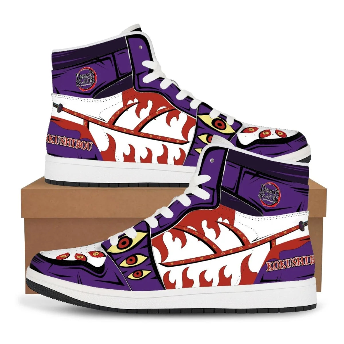 Anime Demon Slayer Sneakers Kochou Shinobu High-Top Sports Shoes Couples Cartoon Board Shoes Student Leisure Shoes Festival Gift