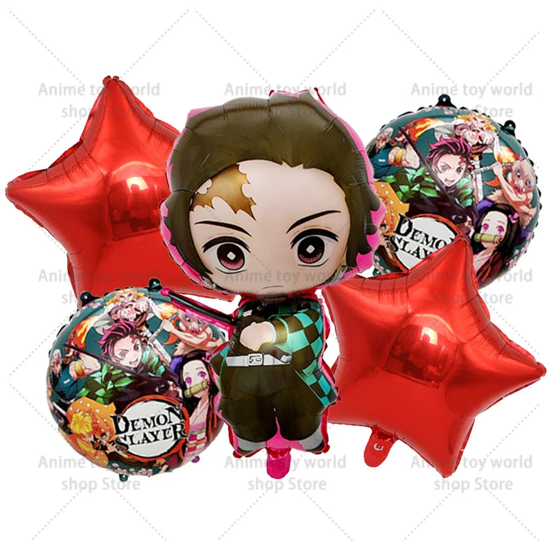 Demon Slayer Boy Foil Balloon Party Decoration Anime Cartoon Figure Decorative Ballons Photo Props Ornaments Toy Birthday Gift