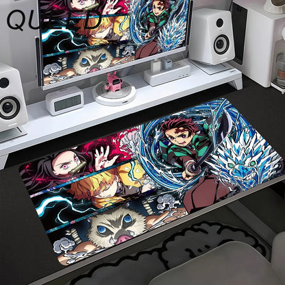 HD Printing Computer Gaming Locking Edge Non-slip Mouse Pad New Cool Anime Demon Slayer Mousepad Keyboard PC Lockrand Desk Mats