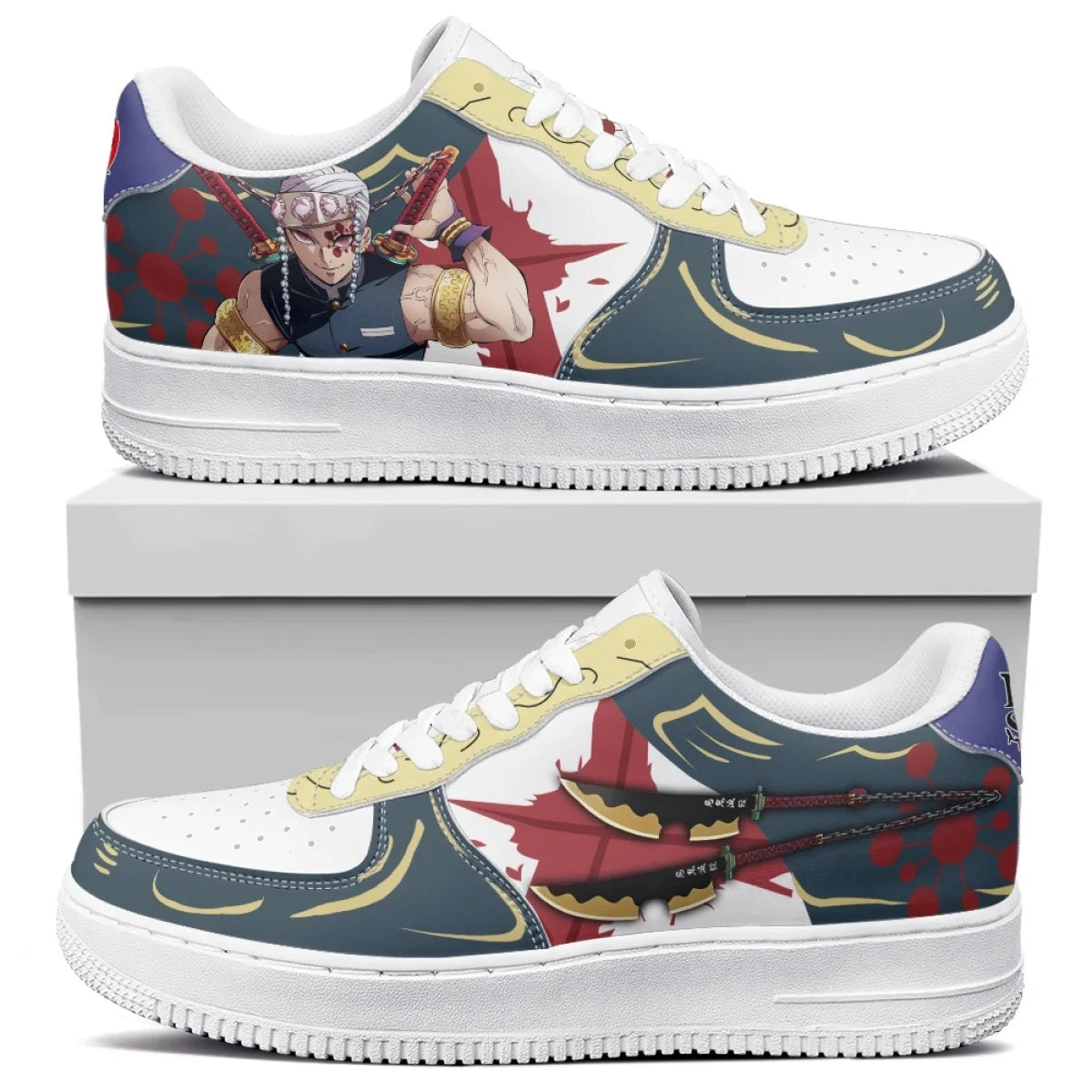 Anime Demon Slayer Sneakers Kamado Tanjirou Low-Top Sports Shoes Couples Board Shoes Customization Leisure Shoes Festival Gift