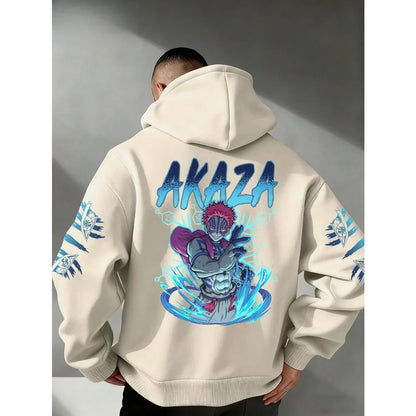 American Street Y2K "Demon Slayer" Themed Printed Men's Hoodie Anime Suitable for Both Men and Women Casual Sportswear