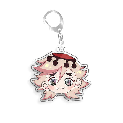 For Demon Slayer Daki Akaza Gyutaro Kokushibo Douma Obanai Iguro Acrylic Selfmade Cartoon Anime Keychain Pendant Toy Gift 5cm