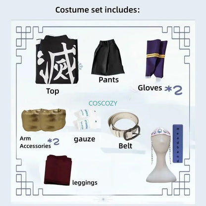 Anime Uzui Tengen Cosplay Costume Demon Killer Team Uniform Men Adult Carnival Anime Clothes Wig Tattoo Stickers Cosplay Costume