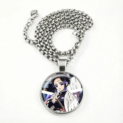 Demon Slayer Necklace for Women Cute Nezuko Jewelry Time Gem Pendants Fashion Sweater Decoration Anime Cartoon Accessories Gift