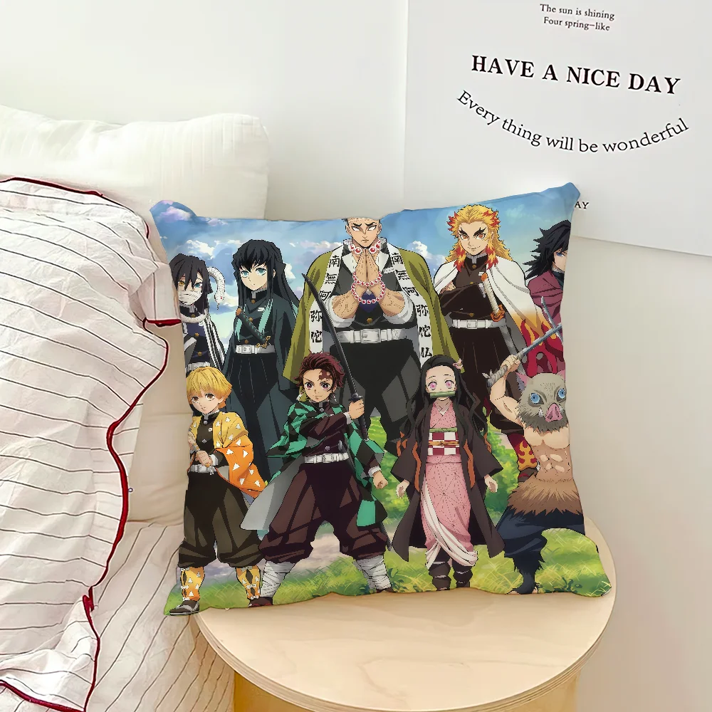 anime art comic d-Demon s-Slayer cushion cover Comfortable soft Pillow Case for Sofa Living Room Home Decor Protective Covers