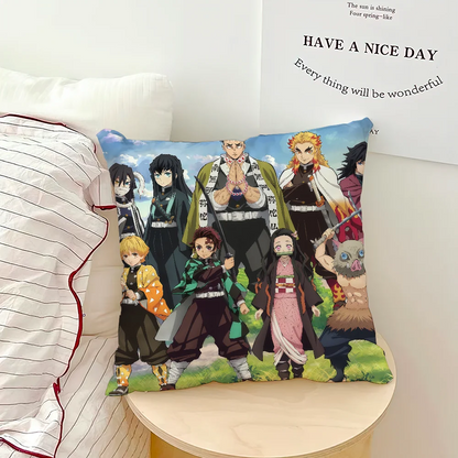 anime art comic d-Demon s-Slayer cushion cover Comfortable soft Pillow Case for Sofa Living Room Home Decor Protective Covers