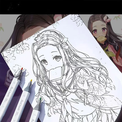 24pcs DEMON SLAYER Characters Colorful Cartoon Art Book for Drawing and Improving Your Skills