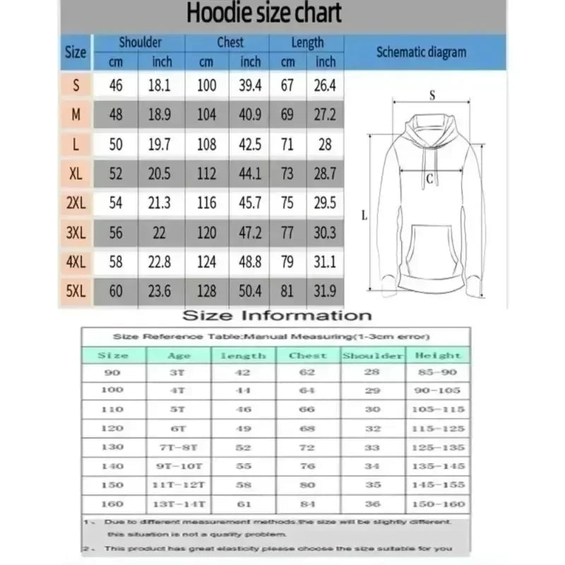 Demon Slayer Anime Douma Printed Hoodie 2026 Men's Autumn/Winter New Harajuku Plus Size Trendy Casual Loose Y2K Parent Child Top