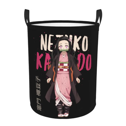 Custom Demon Slayers Anime Laundry Basket Collapsible Kimetsu No Yaiba Toy Clothes Hamper Storage Bin for