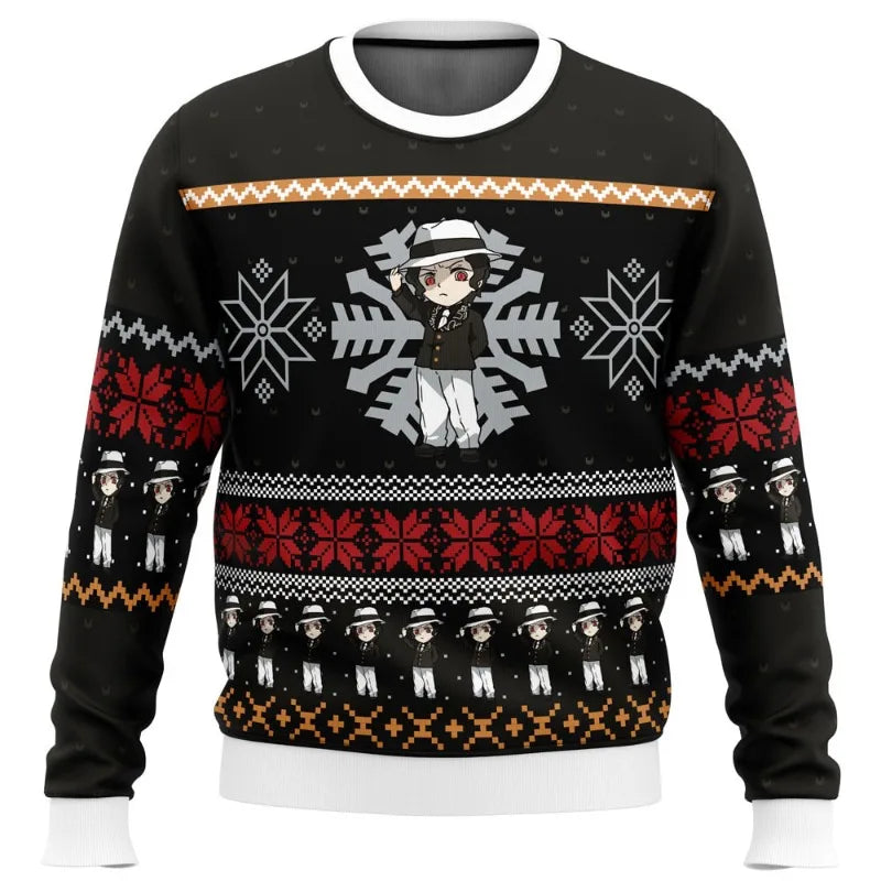 New Demon Slayers  inter Christmas Series Blade Round Neck Hoodie Printed Imitation Sweater Knitted Decorative Daily Necessit