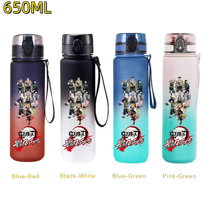 650ML Demon Slayer Kamado Tanjirou Rengoku Kyoujurou Portable Sports Water Bottle Leak Proof Outdoor Travel Sports Fitness Jugs