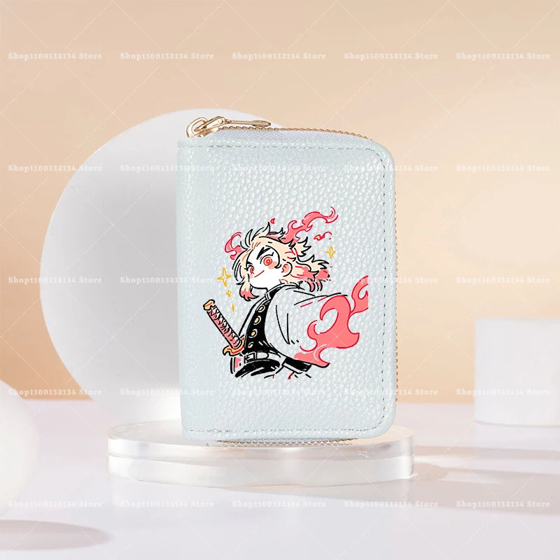 New Demon Slayer Wallet Woman Man Fashion Zipper Wallet Anime Cartoon Coin Purse Man Card Holder Fashion Money Bag Birthday Gift
