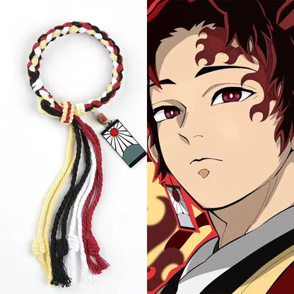 Demon Slayer Bracelet Tanjiro Shinobu Tokito Anime Rope Wristband Cosplay Manga Jewelry Gift for Fans Adults