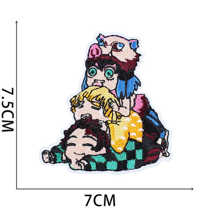 19Pcs Anime Demon Slayer Embroidery Patch Kimetsu No Yaiba Blade of Ghost For Gift Cosplay