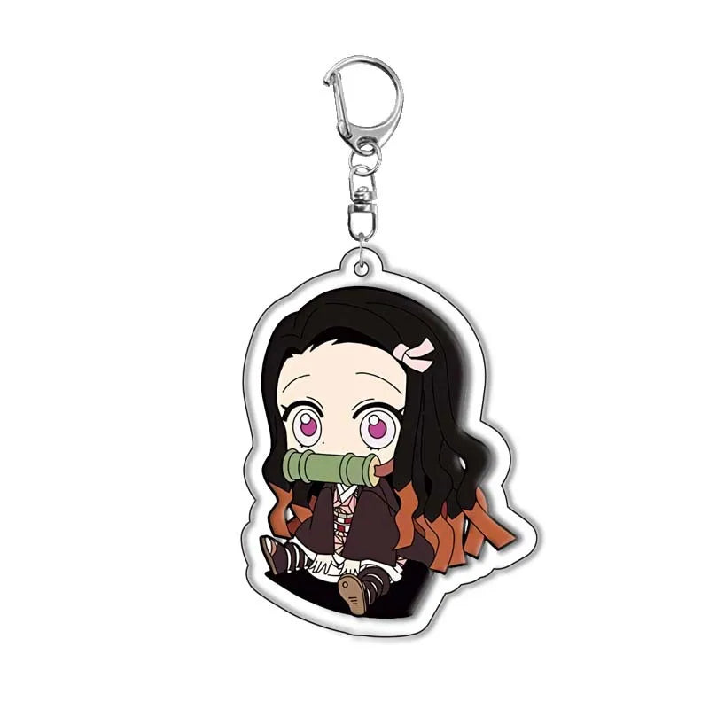 Demon Slayer Kimetsu no Yaiba Tanjiro Kamado Nezuko Acrylic Keychain Pendant Anime Merchandise Custom Wholesale In Stock Bulk