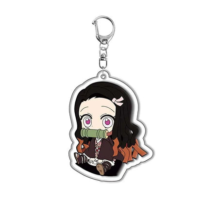 Demon Slayer Kimetsu no Yaiba Tanjiro Kamado Nezuko Acrylic Keychain Pendant Anime Merchandise Custom Wholesale In Stock Bulk