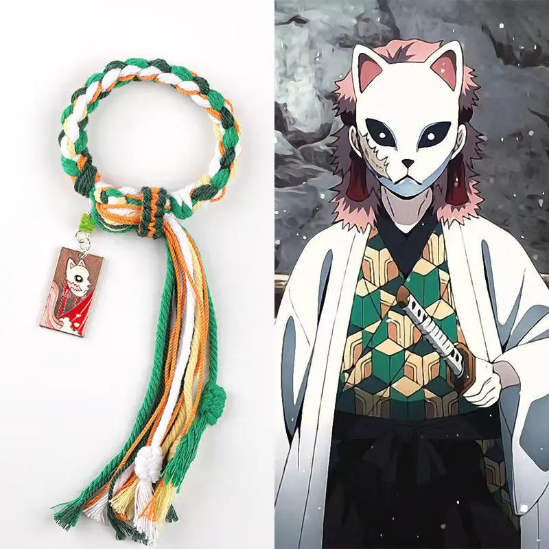 Demon Slayer Bracelet Tanjiro Shinobu Tokito Anime Rope Wristband Cosplay Manga Jewelry Gift for Fans Adults