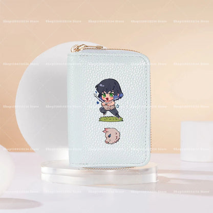 New Demon Slayer Wallet Woman Man Fashion Zipper Wallet Anime Cartoon Coin Purse Man Card Holder Fashion Money Bag Birthday Gift