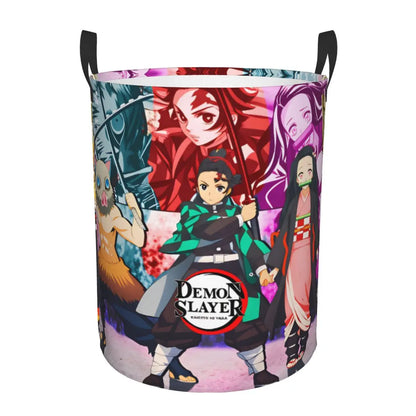 Tanjiro Kamado Demon Slayer Nezuko Kamado Laundry Basket Zenitsu Agatsuma Clothes Hamper for Household Clothes Storage Bag