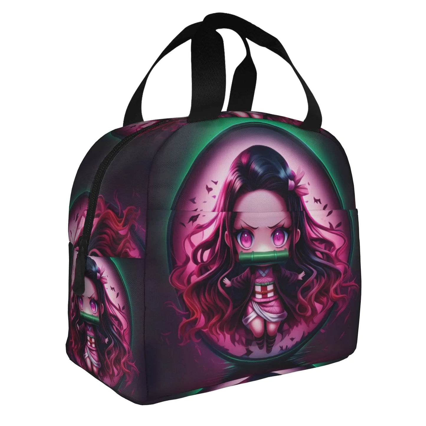 Demon Slayer Manga Anime Resuable Lunch Box for Women Waterproof Kimetsu no Yaiba Thermal Cooler Food Insulated Lunch Bag School