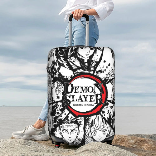 Manga Demon Slayer Luggage Cover Elastic Kimetsu No Yaiba Travel Suitcase Protective Covers Suit For 18-32 inch