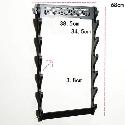 Wall Katana Shelf Support Wooden Sabre Samurai Sword Stand Holder Display Real Size Japanese Katana Rack Decoration Organizer
