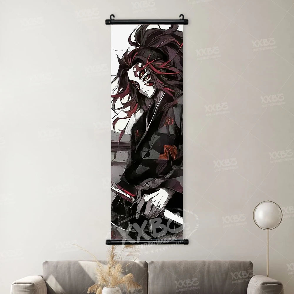 Demon Slayer Poster Home Decor Hashibira Inosuke Canvas Scrolls Picture Agatsuma Zenitsu Wall Art Kamado Nezuko Hanging Painting