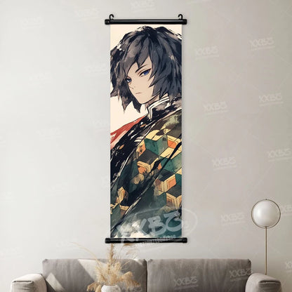 Demon Slayer Poster Home Decor Hashibira Inosuke Canvas Scrolls Picture Agatsuma Zenitsu Wall Art Kamado Nezuko Hanging Painting