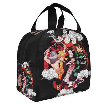 Cherry Nezuko Demon Slayer  Insulated Lunch Bags for Camping Travel Blossoms Sakura Portable Cooler Thermal Bento Box Women Men