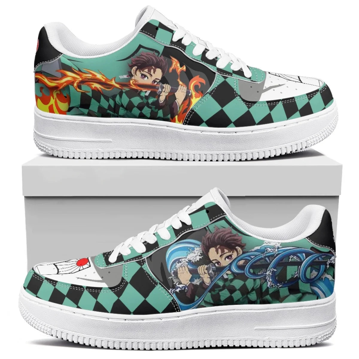 Anime Demon Slayer Sneakers Kamado Tanjirou Low-Top Sports Shoes Couples Board Shoes Customization Leisure Shoes Festival Gift