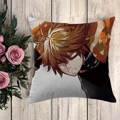 Pillow Demon Slayer Cushion Cover 45*45 Pillowcase Decorative Pillows for Sofa Pilow Cases Pillowcases 50x50 Car Decoration Body